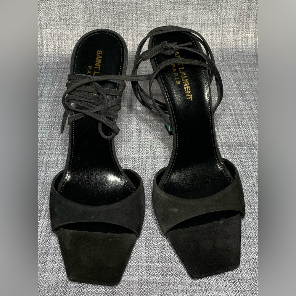 Saint Laurent Women's Paz Ankle Tie High Heel Sandals - Picture 3 of 10